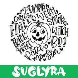 Pumpkin Typography Svg, Halloween Svg, Fall Season Svg Digital Download