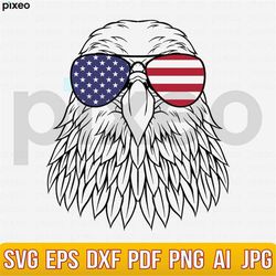 Eagle With American Flag Svg, Eagle With Sunglasses SVG, American Flag Svg, Eagle Svg, Eagle Through Flag Svg, Eagle Shi