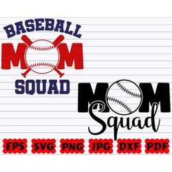 Baseball Mom Squad SVG | Mom Squad SVG | Squad SVG | Baseball Squad Svg | Baseball Team Svg | Baseball Fan Svg | Mom Squ