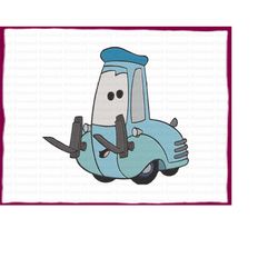 Guido Cars Filled Embroidery Design 4 - Instant Download