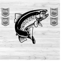 Trout Fish svg File || Fishing svg || Lake Fishing svg || Trout Fishing svg || Fish On svg || Angling Svg || Fly fishing