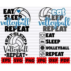 Eat Sleep Volleyball Repeat SVG | Eat Sleep Volleyball SVG | Eat Volleyball Repeat SVG | Eat Sleep Repeat Svg | Volleyba