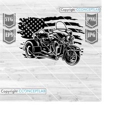 US Trike Motorcycle Svg File || US Motorcycle Svg || US Trike Motor Clipart || Trike Motor Svg || Us Trike Motorcycle pn