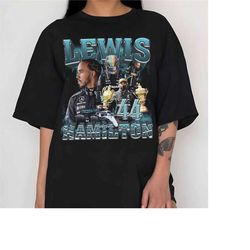 Lewis Hamilton Vintage Washed Shirt, Formula Racing F1 Homage Graphic Unisex T-shirt, Driver Racing Championship Fans Gi