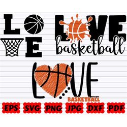 Love Basketball SVG | Basketball Lover SVG | Basketball Love SVG | Love Basketball Cut File| Love Basketball Clipart| Lo