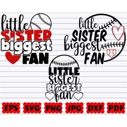 Little Sister Biggest Fan SVG | Little Sister SVG | Biggest Fan SVG | Sister Svg | Fan Svg | Sister Fan Svg | Baseball Q