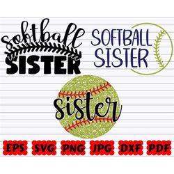 Softball Sister SVG | Softball Sis SVG | Softball Family SVG | Sister Svg | Softball Sister Cut File | Softball Clipart