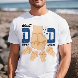 Fist Bump Kids Name Shirt, Personalized Dad Shirt, Dad Shirt with Kids Names, Best Dad Ever Shirt, Dad Shirt, Fathers Da