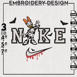 Nike Daisy Duck Skeleton Embroidery Designs, Disney Halloween, Halloween Embroidery Files, Machine Embroidery Designs