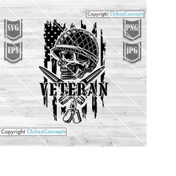 USA Veteran Skull Svg File || US army Veteran Svg || Veteran Skull Svg || Military Svg || Army Svg || Patriotic Veteran