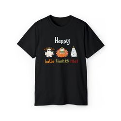 Happy Hallothanksmas Cats Halloween Thanksgiving Christmas Unisex Shirt