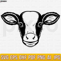 Cute Calf Svg, Cow Svg, Baby Cow Svg, Cow Clipart, Cow Cricut, Cow Cut file, Farm Animal Svg, Cow Shirt Svg, Cow Vector,