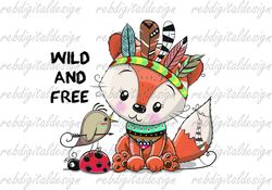 FOX wild and free PDF PNG Instant Digital Download Clipart Vector Outline Stencil