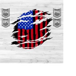 Torn Shirt USA Flag || Svg File || USA Flag Svg || Distressed US Flag Svg || Patriotic Svg || Torn shirt Svg || Ripped s