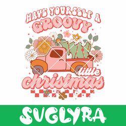 Have Yourself a Groovy Little Christmas PNG, Christmas Designs, Retro Christmas Png, Groovy Png, Winter Png