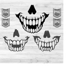 3 sharp scary teeth svg file || sharp teeth cliparts || monster teeth svg files || scary sharp teeth illustrations || 3