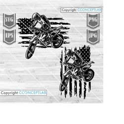 US Motor Cross Svg | Extreme Sports Clipart | Motorcross Racing Cut File | Motorbike Stencil | Motor Cross Stencil | US