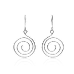 Spiral Earring Gold Plated Brass Hammered Jewelry Round Circle Dangle Hook Earrings Minimalist Jewelry For Her Party Wea