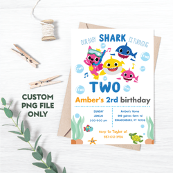 personalized file baby shark invitation, baby shark birthday invitation for girl, baby shark girl party, baby shark