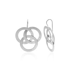 New Designe Brass Metal Gold Earring Three Circle Round Long Hook Earrings For Women Geometric Modern Jewelry Boho Style