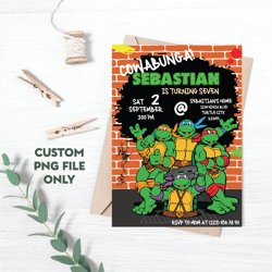 Personalized File TMNT Birthday Invitation |Turtle Invitation | Ninja Turtle Themed Party | Boy Party Invite | Boys Edit