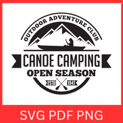 Outdoor Adventure Club Logo Svg | Canoe Camping Logo Svg |  Canoe Svg | Water Sports |  Logo Svg