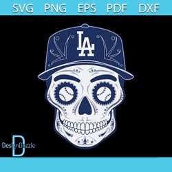 Los Angeles Dodgers Sugar Skull Svg, Los Angeles Dodgers Digital