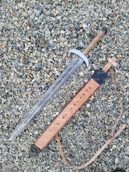 Uhtred Sword With Reall Amber Stone | Damascus Serpent Breath Sword, Last Kingdom Sword |