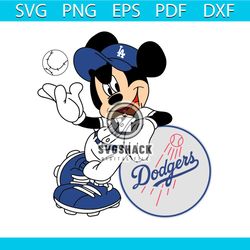 Mickey Mouse L A Dodgers Svg, Los Angeles Dodgers Digital