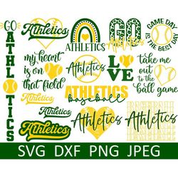 Athletics SVG Bundle, Baseball SVG, Digital Download, Cut File, Clipart, Sublimation (15 individual svgpngdxfjpeg files)