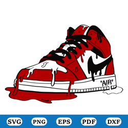 Dripping Sneakers Air Jordan SVG Cutting Files, Shoes Svg, Brand Logo Svg, Nike Logo Svg, Cake topper svg, Jordan art