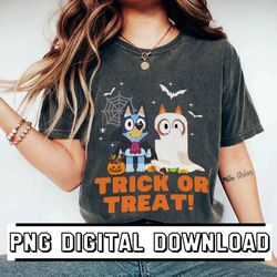 Bluey Halloween Sublimation Design, Bluey Halloween Costume Cosplay, Bluey Trick Or Treat PNG, Horro