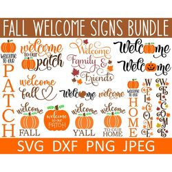 Fall SVG Bundle, Fall Porch Sign, Fall Door Welcome Sign, Digital Download, Cut Files, Sublimation (15 individual svgdxf