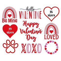 valentine embroidery designs, machine embroidery, heart embroidery, heart applique, xoxo, 9 designs, digital download, 4