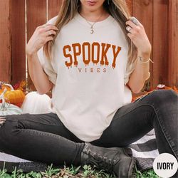 Spooky Vibes Shirt, Comfort Colors Halloween Tshirt, Halloween Crewneck, Halloween Retro Shirt, Funny Halloween Shirt, S