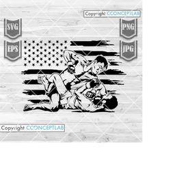 USA MMA Fighter svg | Mixed Martial Arts Cut File | Combat Sports Clipart | Muay Thai Stencil | Karate Shirt png | Kick