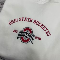 Ohio State Buckeyes Embroidered Sweatshirt, NCAA Embroidered Sweatshirt, Embroidered NCAA Shirt, Hoodie