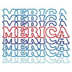 America Embroidery Design, Merica Stacked MACHINE EMBROIDERY, Happy 4th of July, Digital Download, 4x4, 5x7, 6x10 Hoop