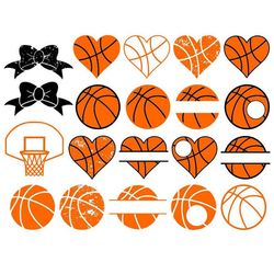 Basketball SVG Bundle, Basketball Heart, Basketball Monogram SVG, Digital Download, Cut File, Sublimation, Clipart (20 s