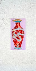 Abstract painting Dragon vase painting Chinese vase Oil painting Wall decor Still life Galainart  Interior vase painting