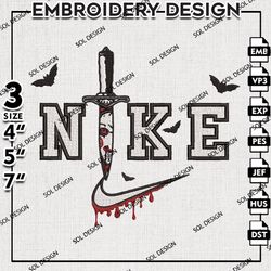 Nike Jigsaw With Knife Embroidery Files, Horror Characters, Halloween Embroidery, Machine Embroidery Pattern