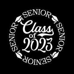 Senior 2023 SVG, Class of 2023 SVG, Graduation 2023, (White) Digital Download, Cut File, Sublimation, Clip Art (svgdxfpn