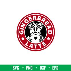 Gingerbread Latte Minnie, Gingerbread Latte Minnie Mouse Svg, Starbucks Svg, Coffee Ring Svg, Cold Cup Svg,png,dxf,eps f