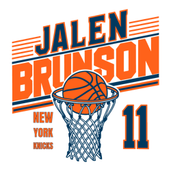 Jalen Brunson Basketball Net Number 11 Svg