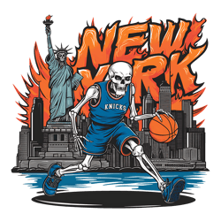 New York Basketball Skeleton Png