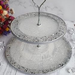 Crystal-Effect Two-Tiered Fruit Bowl: Elevate Your Kitchen Decor with Style and Functionality