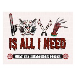 Love Is All I Need, Horror Characters PNG, Halloween png, Horror png, Scary Movie, Freddy Krueger PNG, Jason, Instant Do