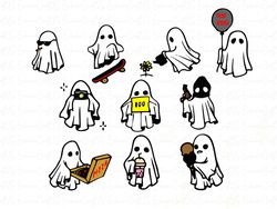 Bundle Cute Ghost svg, Ghost Clipart, Cute ghost svg, Boo svg, SVG files for cricut - Png, Svg, Dxf