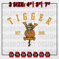 Tigger Pumpkin Est Embroidery files, Halloween Embroidery Designs, Winnie Pooh Machine Embroidery Files, Digital Files