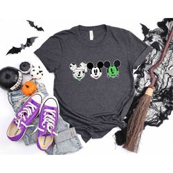 Mickey Heads Halloween Shirt, Mickey Horror Movie Characters Shirt, Disney Halloween Shirts, Mickey Mummy Vampire Franke